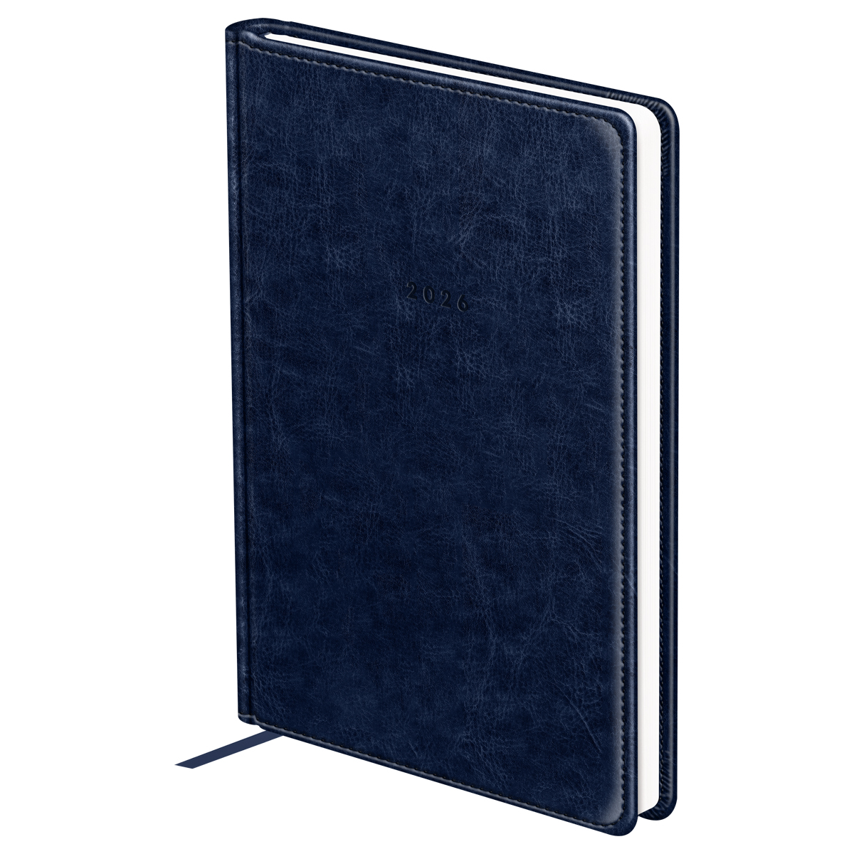 Ежедневник датированный 2026г., А5, 176л., твердый переплет, кожзам, BG "Nebraska. Blue", синий