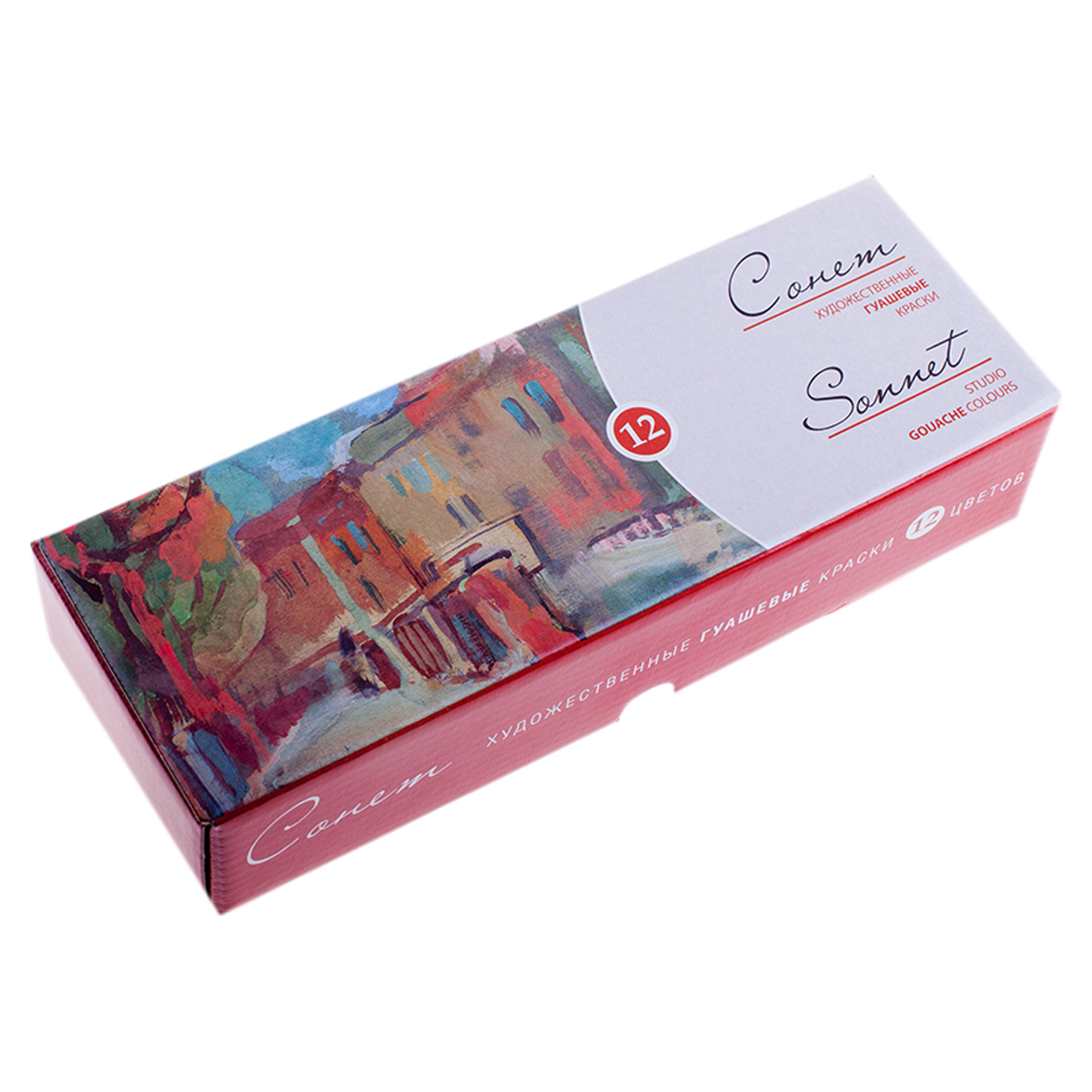 Гуашь художественная Сонет, 12 цветов, 40мл, картон