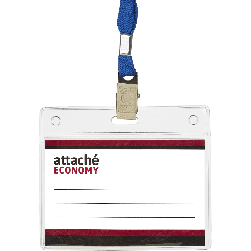 Бейдж Attache Economy 78x96 150мкм,шнурок 45см син, вкладыш 60x90 5шт/уп