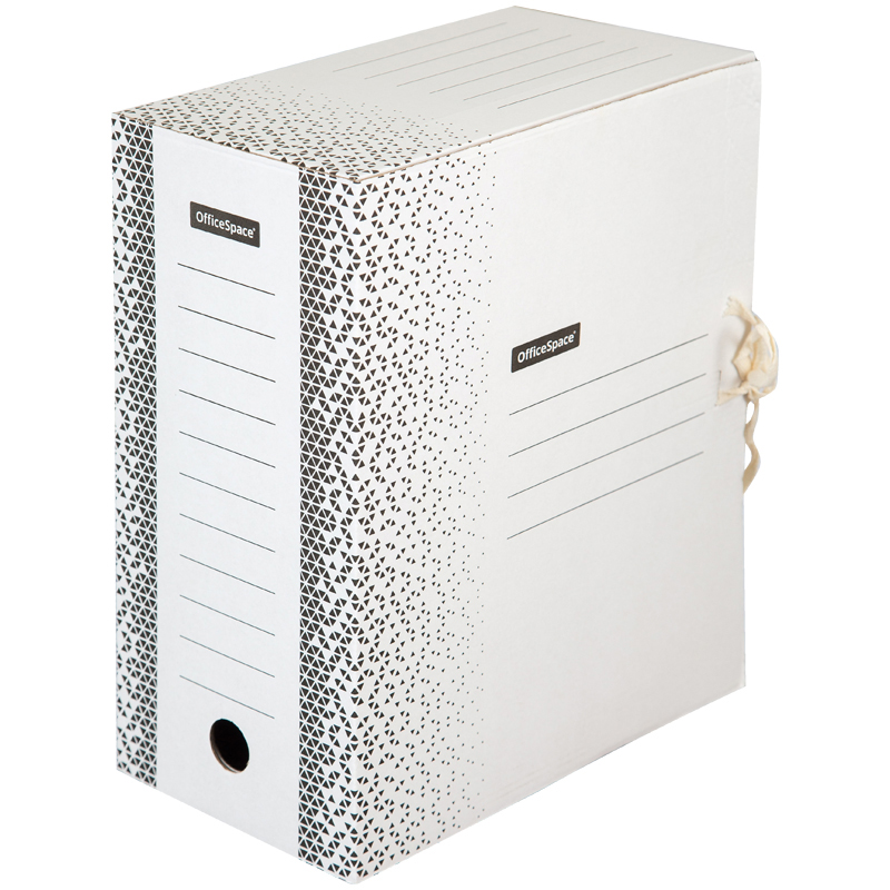 Папка архивная с завязками OfficeSpace "Standard" плотная, микрогофрокартон, 150мм, белый, 1400л.