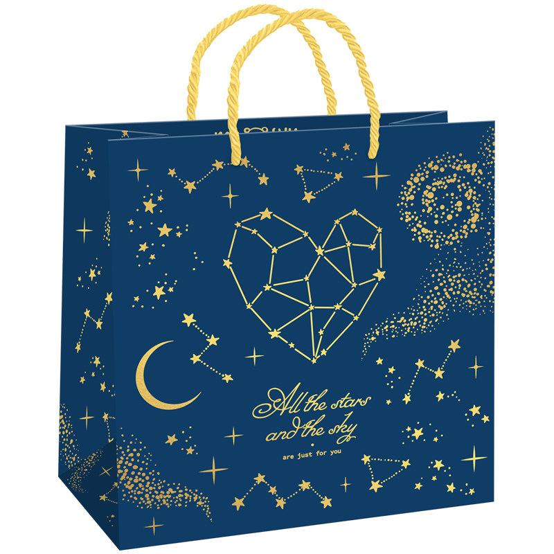 Пакет подарочный 20*20*10см MESHU "Stars magic", фольга,  матовая ламинация