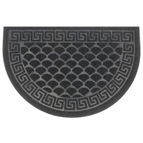 Коврик придверный 60х90 см, СЕРЫЙ, грязезащитный, 430 г/м2, ПОЛУКРУГ, фактурный рисунок ЧЕШУЙКИ, ЛЮБАША, 701052