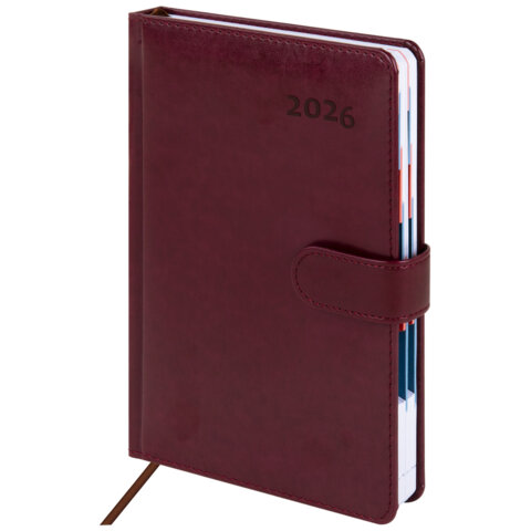 Ежедневник датированный 2026 А5 148х218 мм, GALANT "Ritter", под кожу, бордовый, 117493