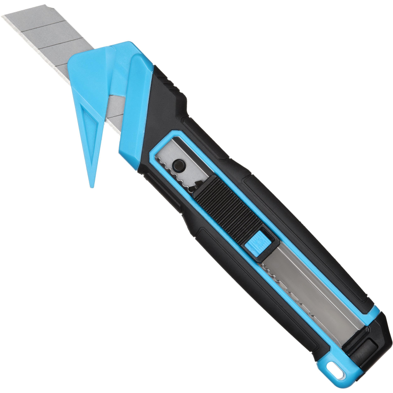 Нож универсальный мультифункц. TOPFORT 18мм блок.сист.,ABS+TPR,2 зап.лезв