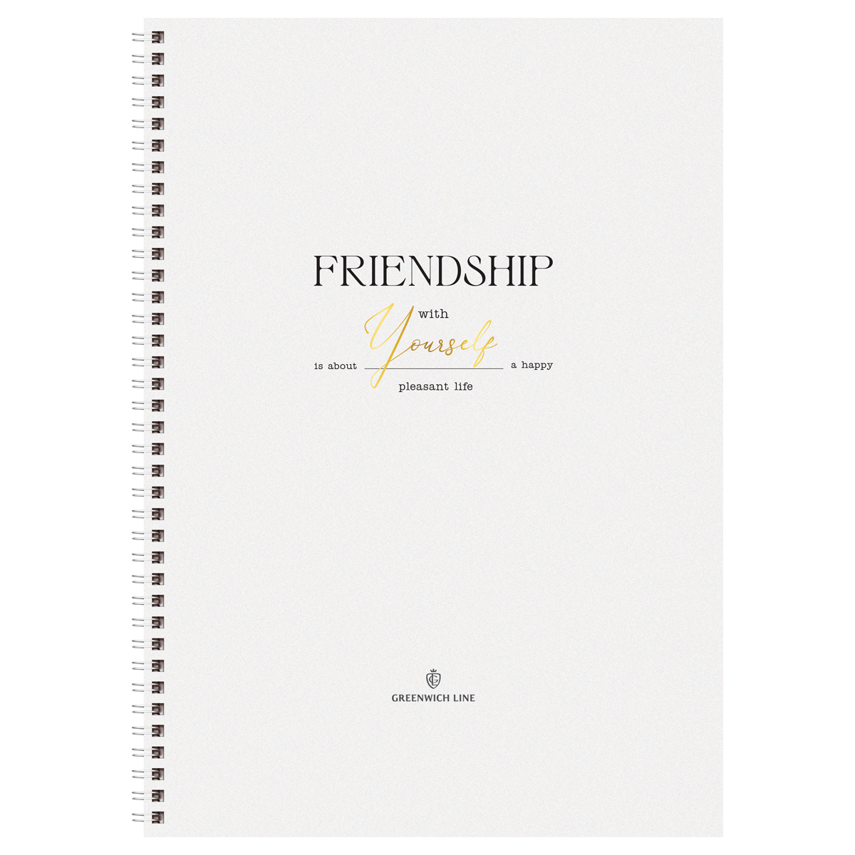 Тетрадь 80л., А4, клетка на гребне GreenwichLine "Friendship", матовая ламинация, тиснение фольгой, 80г/м2