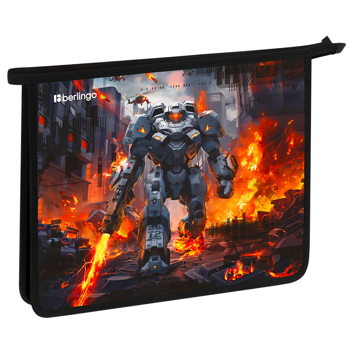 Папка для тетрадей 1 отделение, А5 Berlingo "Battle For The Future", 240*205*40 мм, пластик, на молнии