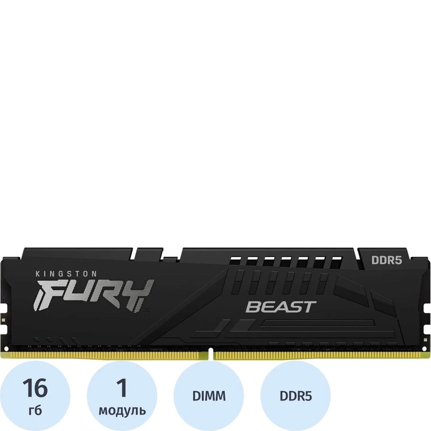 Модуль памяти Kingston FURY Beast DDR5 DIMM 16GB 5600Мгц (KF556C40BB-16WP)