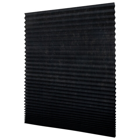 Жалюзи-плиссе, штора тканевая самоклеящаяся BRABIX, 120х180 см, "СТАНДАРТ+", 80 г/м2, цвет черный, 1 шт., 700017