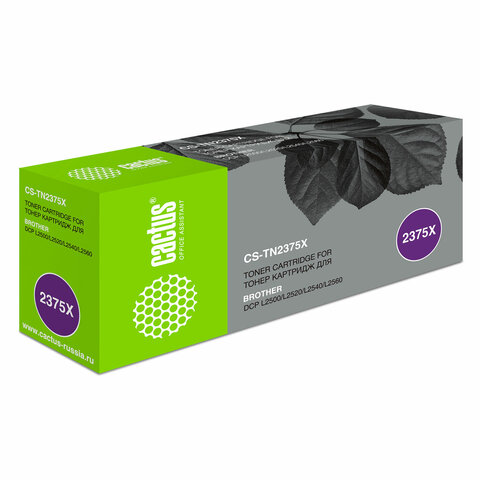 Картридж лазерный CACTUS (CS-TN2375X) для Brother DCP L2500/L2520/L2540/L2560, ресурс 5200 стр.