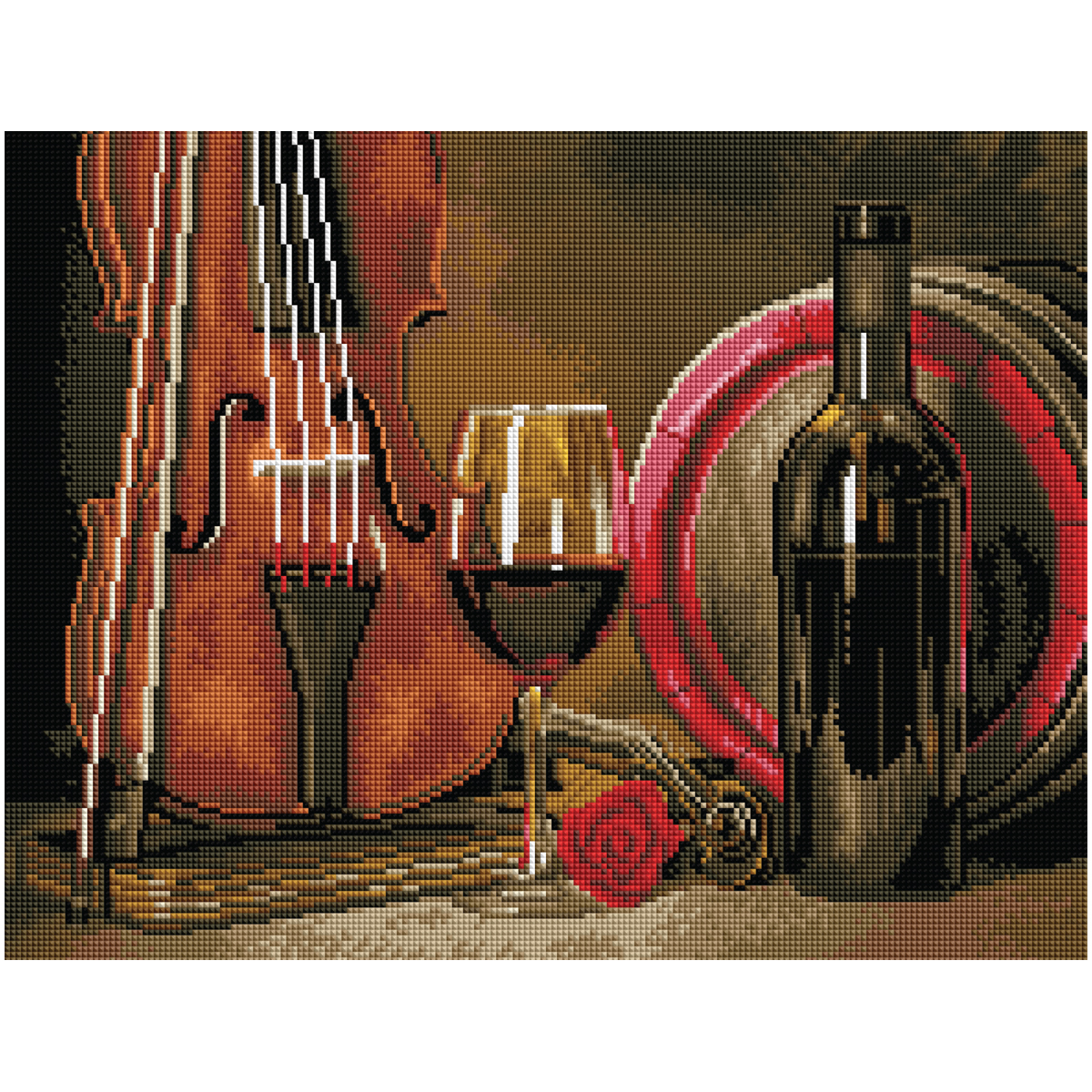 Алмазная мозаика ТРИ СОВЫ "Натюрморт", 40*50см, холст на деревянном подрамнике, картонная коробка с пластиковой ручкой