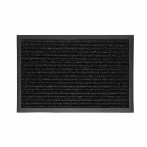 Коврик придверный 80х120 см, ЧЕРНЫЙ, влаго-грязезащитный, 450 г/м2, ребристый, PRIMILA EXTRA, 701030