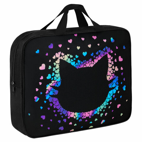 Папка на молнии с ручками BRAUBERG А4, 1 отделение, полиэстер, 80 мм, "Pretty face", 273307