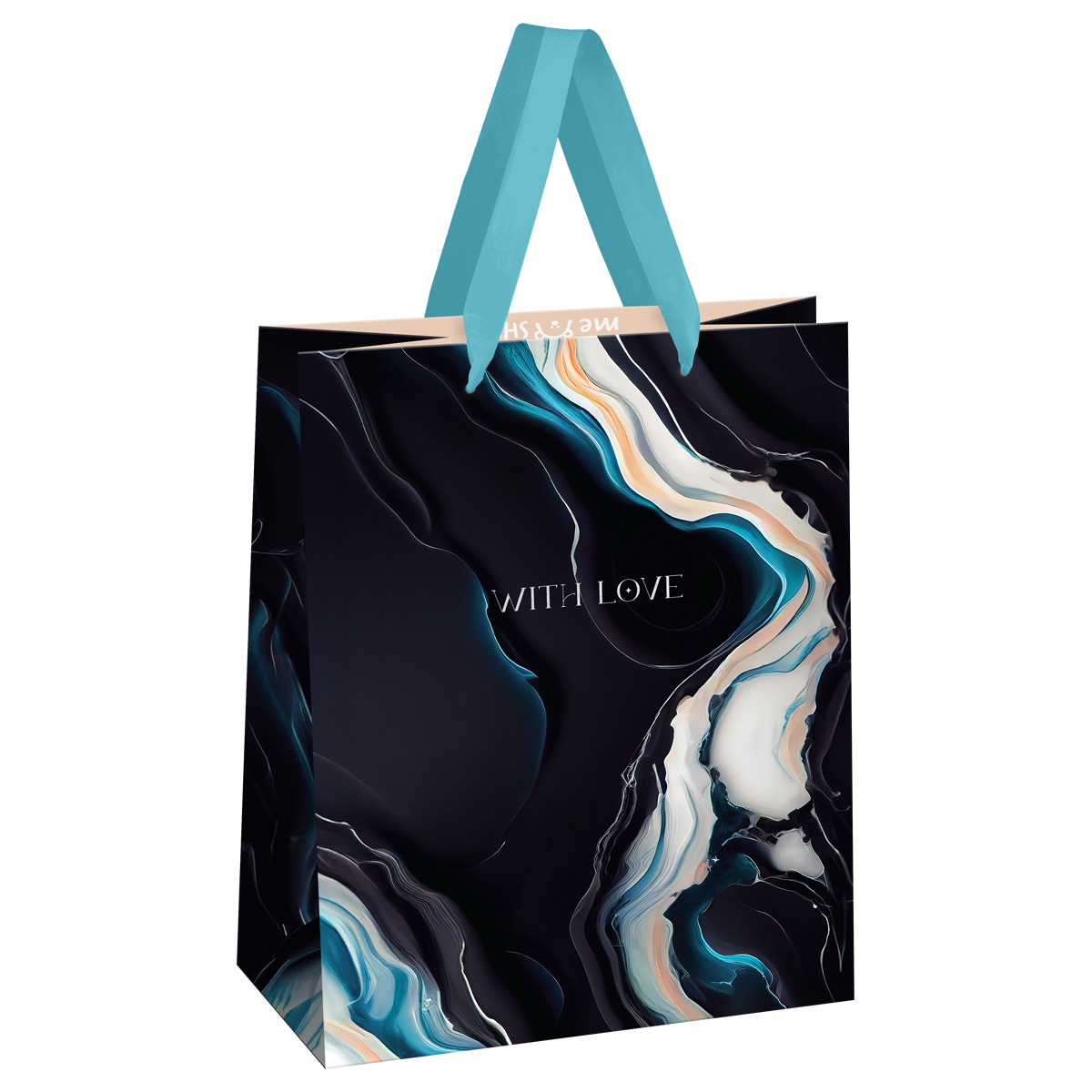 Пакет подарочный 18*23*10см MESHU "Marble", фольга, матовая ламинация