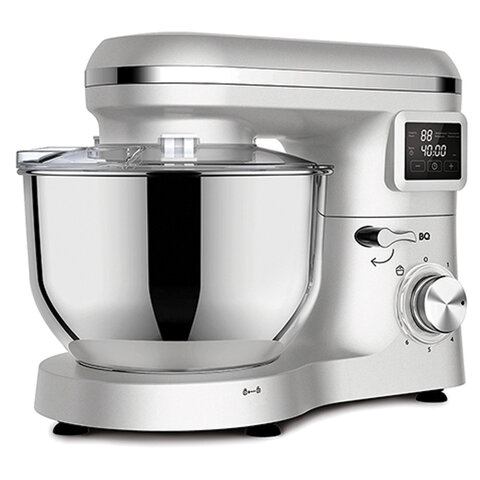 Миксер планетарный BQ (БИ-КЬЮ) MX640, 1600 Вт, 6 скоростей, 3 насадки, металлическая чаша 6 л, серебро, 86194435