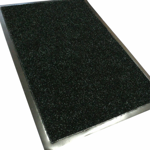 Коврик придверный 60х90 см, ЧЕРНЫЙ, влаго-грязезащитный, 600 г/м2, плотный, PRIMILA LOFT, 701048