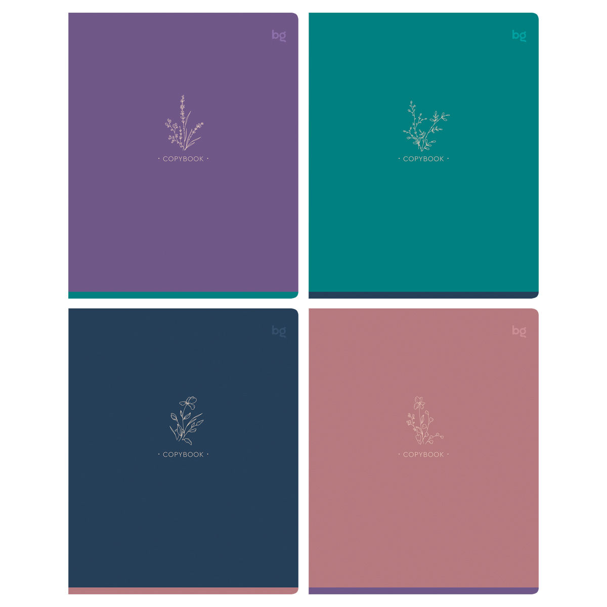 Тетрадь 48л., А5, клетка BG "Little flower", soft-touch ламинация