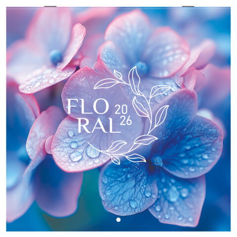 Календарь настенный перекидной 2026 г., BRAUBERG, 12 листов, 28,5х28,5 см, "Floral", 116939