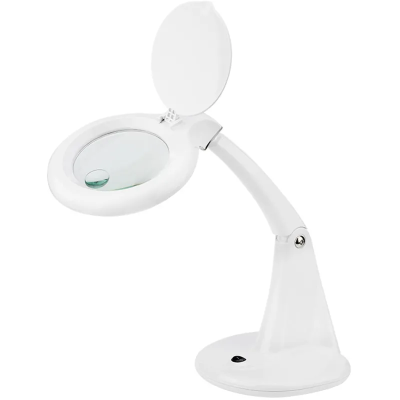 Лупа настольная 3D+12D с подсветкой 40 SMD LED, 100мм, белая REXANT