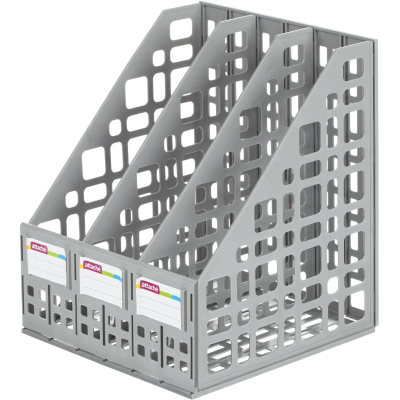 Лоток для бумаг Attache сборный вертикальный 3 отделения 240 мм сер ЛТ80АЕ