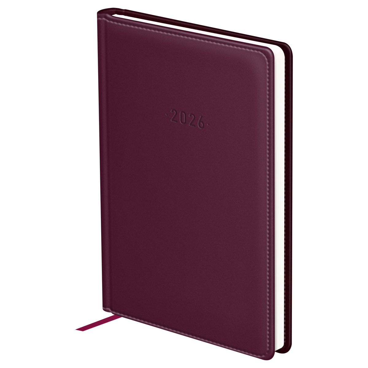 Ежедневник датированный 2026г., А6, 176л., твердый переплет, кожзам, BG "Winner. Violet", бургунди