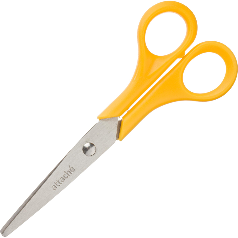 Ножницы Attache 150 мм с пластиковыми ручками, цвет желтый