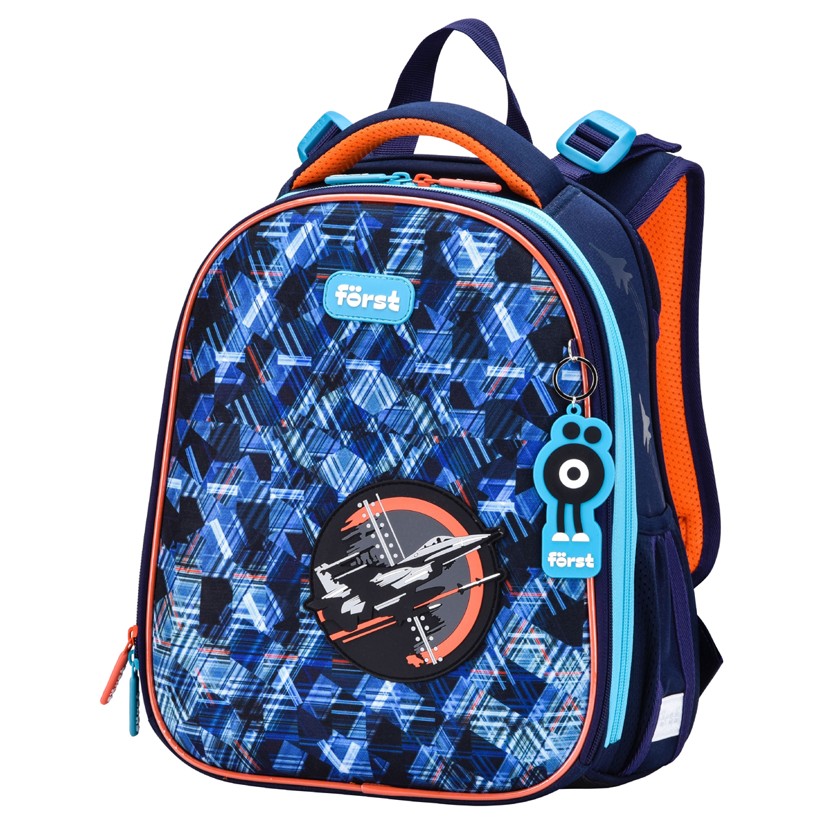 Ранец Först F-Top "Orange Plane" 36*28*15 см, 2 отделения, 2 кармана, анатомическая спинка