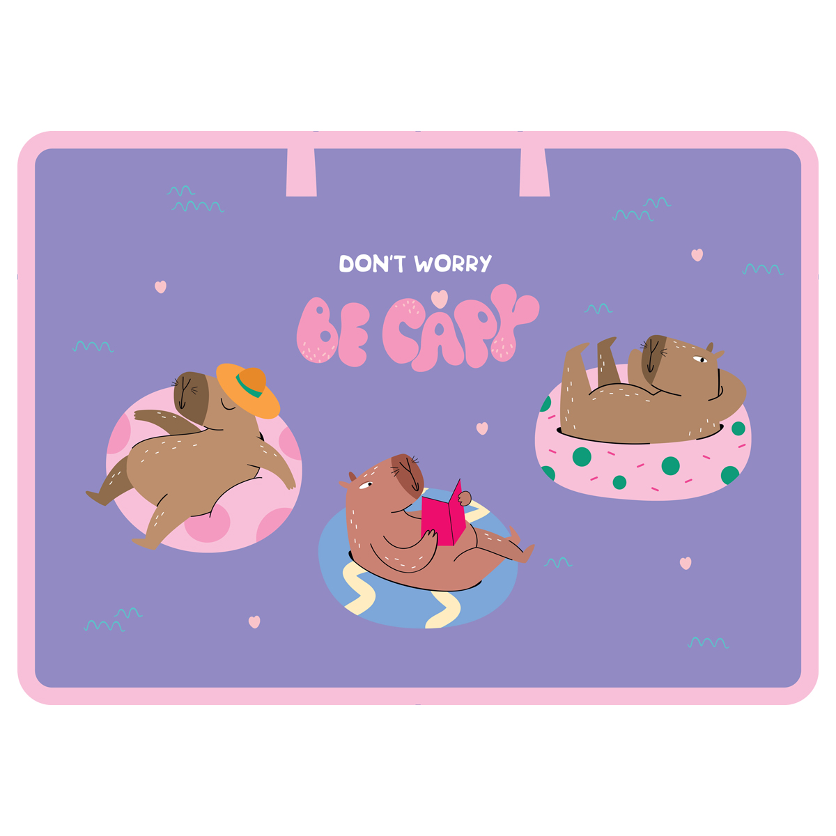 Папка для чертежей и рисунков А3 ArtSpace "Capybara", пластик, 85мм, на молнии