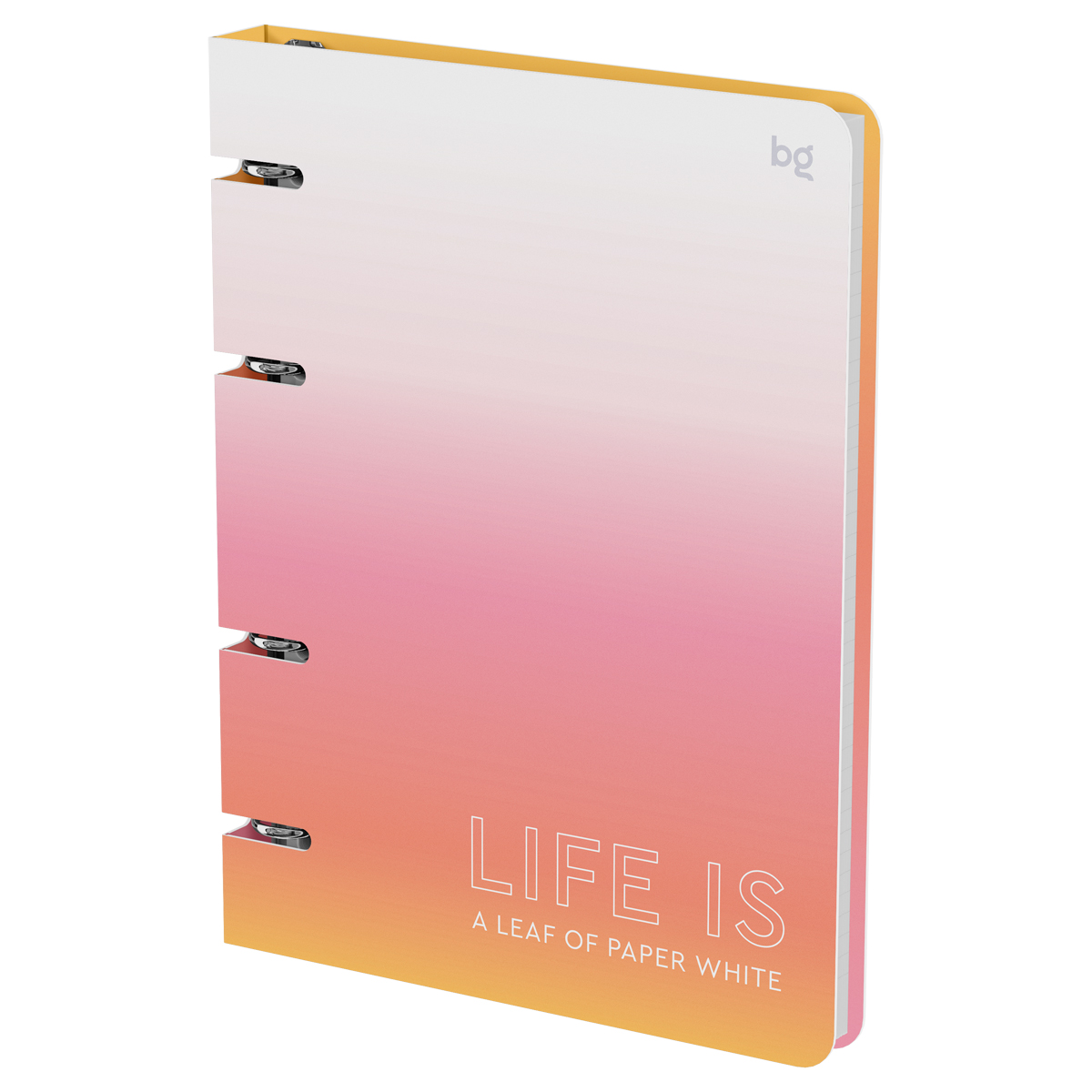 Тетрадь на кольцах А5, 120л., BG "Life is", картон, матовая ламинация
