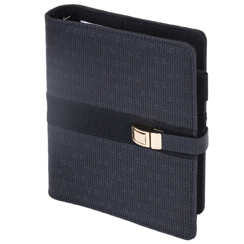 Ежедневник-органайзер недатированный В6 150х190мм BRAUBERG "Orion", под кожу, 160л, черный, 116209