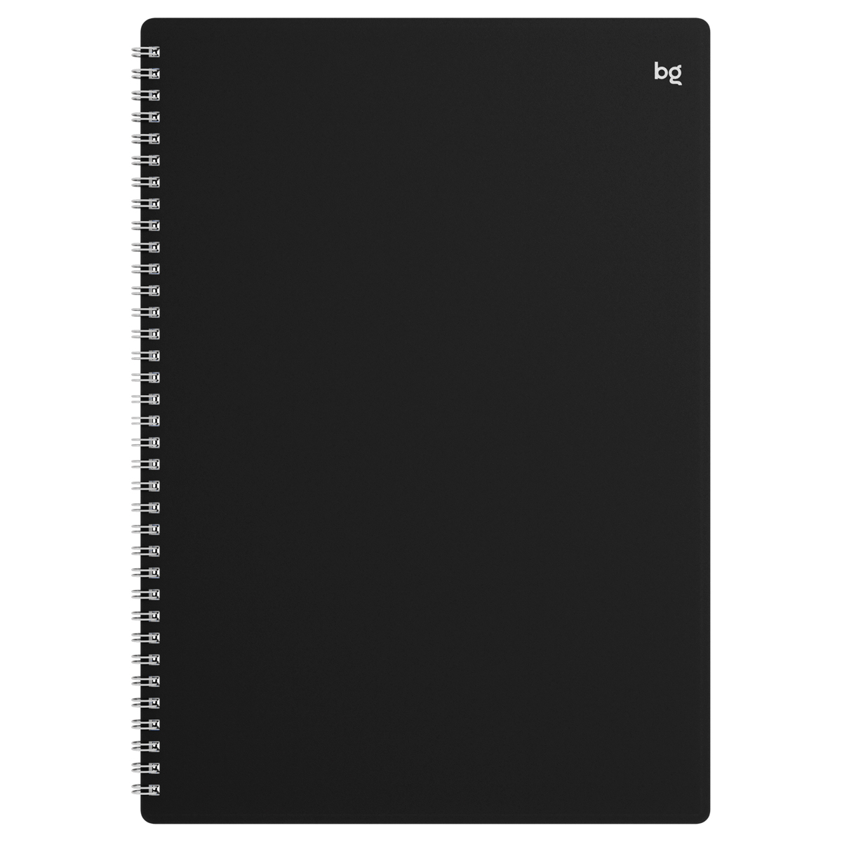Тетрадь 80л., А4 клетка на гребне BG "Base", пластиковая обложка, черный