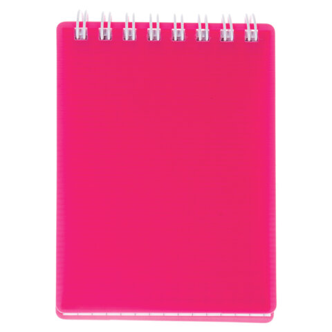 Блокнот МАЛЫЙ ФОРМАТ А7 80л, гребень, обложка пластик, клетка, HATBER, LINE NEON розовый, 081520, 80Б7В1гр_03033