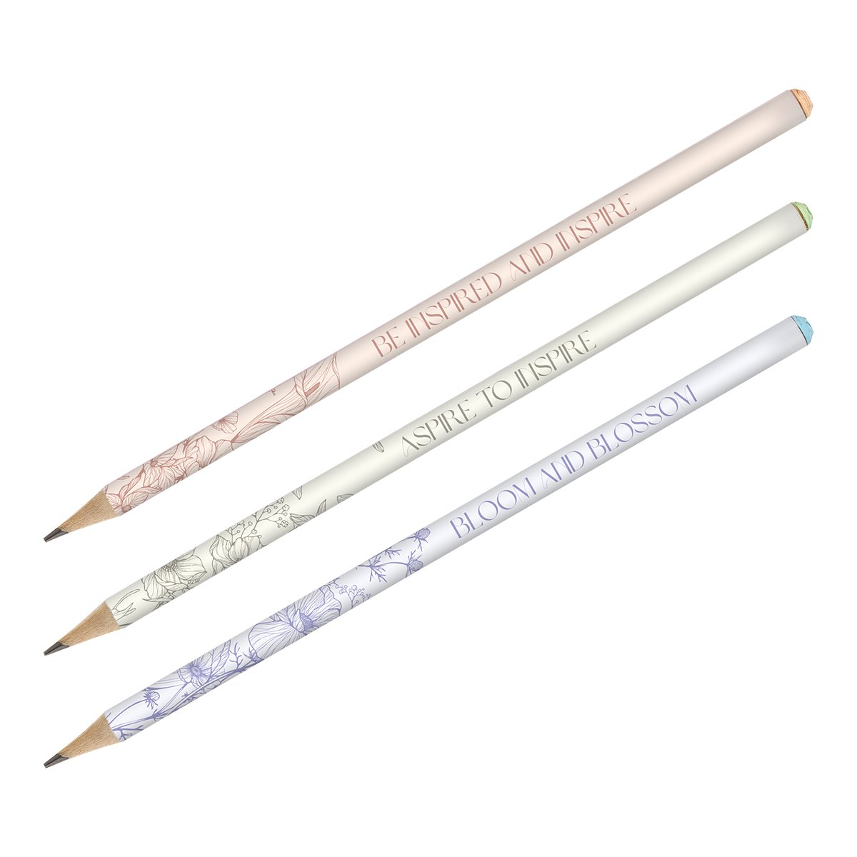 Карандаш ч/г MESHU "Flowers", HB, заточен., с печатью, стразы на топе, без ластика, ассорти, туба