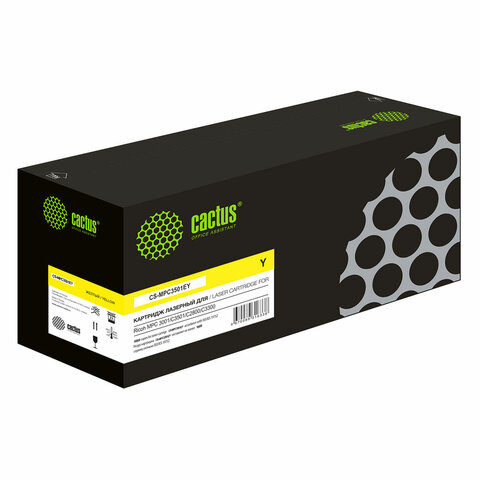 Картридж лазерный CACTUS (CS-MPC3501EY) для Ricoh MPС 3001/C3501/C2800/C3300 желтый, ресурс 16000стр