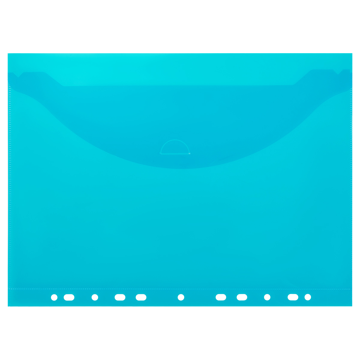 Папка-конверт с перфорацией с клапаном OfficeSpace А4, 180мкм, синяя