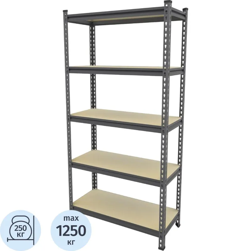 Стеллаж металлический Ульт_Everest Beamy Simple-D16-250-30/90/180-5