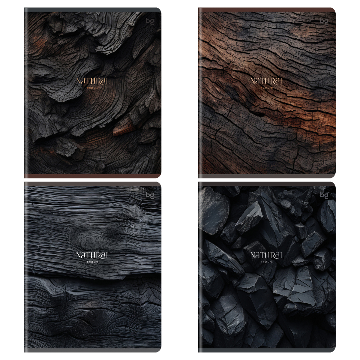 Тетрадь 96л., А5, клетка BG "Текстура", матовая ламинация, тиснение фольгой