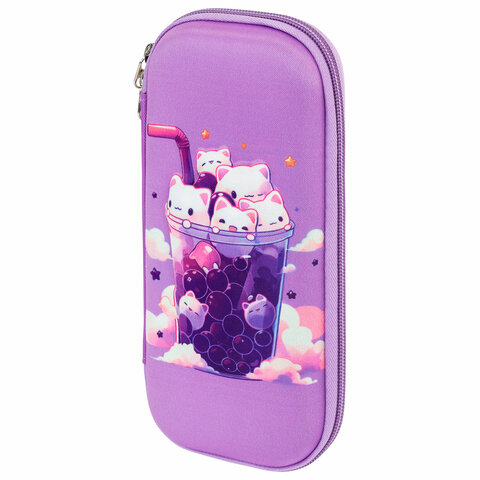 Пенал ЮНЛАНДИЯ, 1 отделение, карман, полиэстер/EVA, 22х10х5 см, Bubble tea, 273190