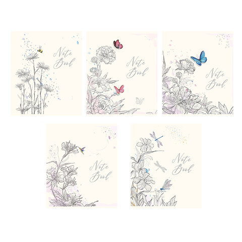 Тетрадь А5 48л. ПЗБМ скоба, клетка, Soft Touch, фольга, Белая ночь (микс в спайке), 2, 23812