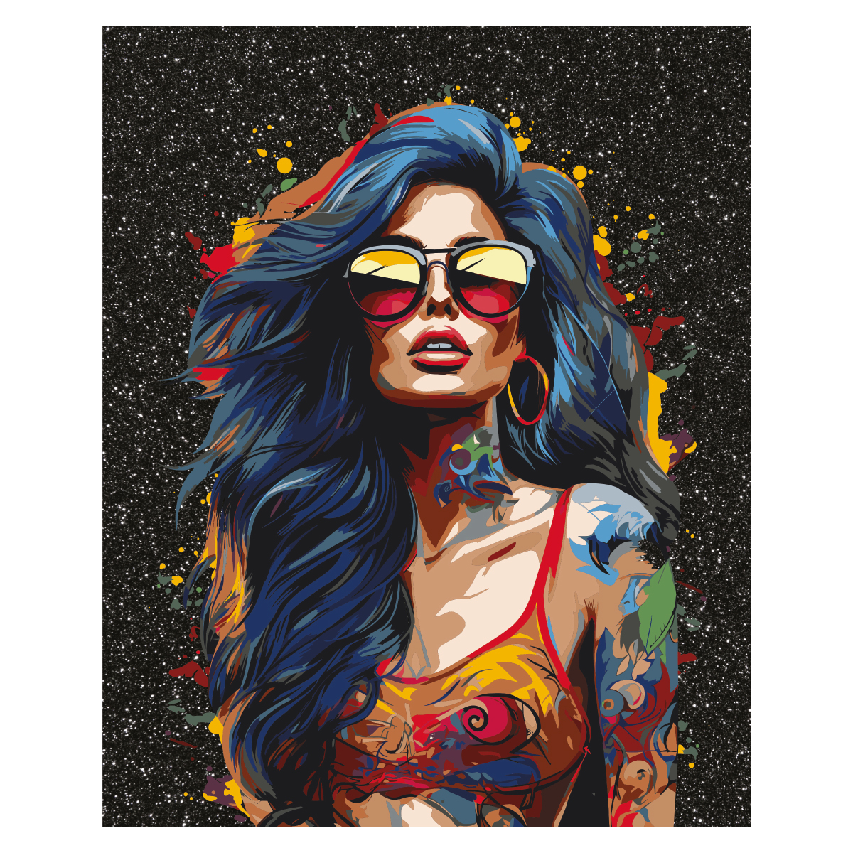 Картина по номерам на холсте с глиттером ТРИ СОВЫ "Драйв", 40*50, с акриловыми красками и кистями