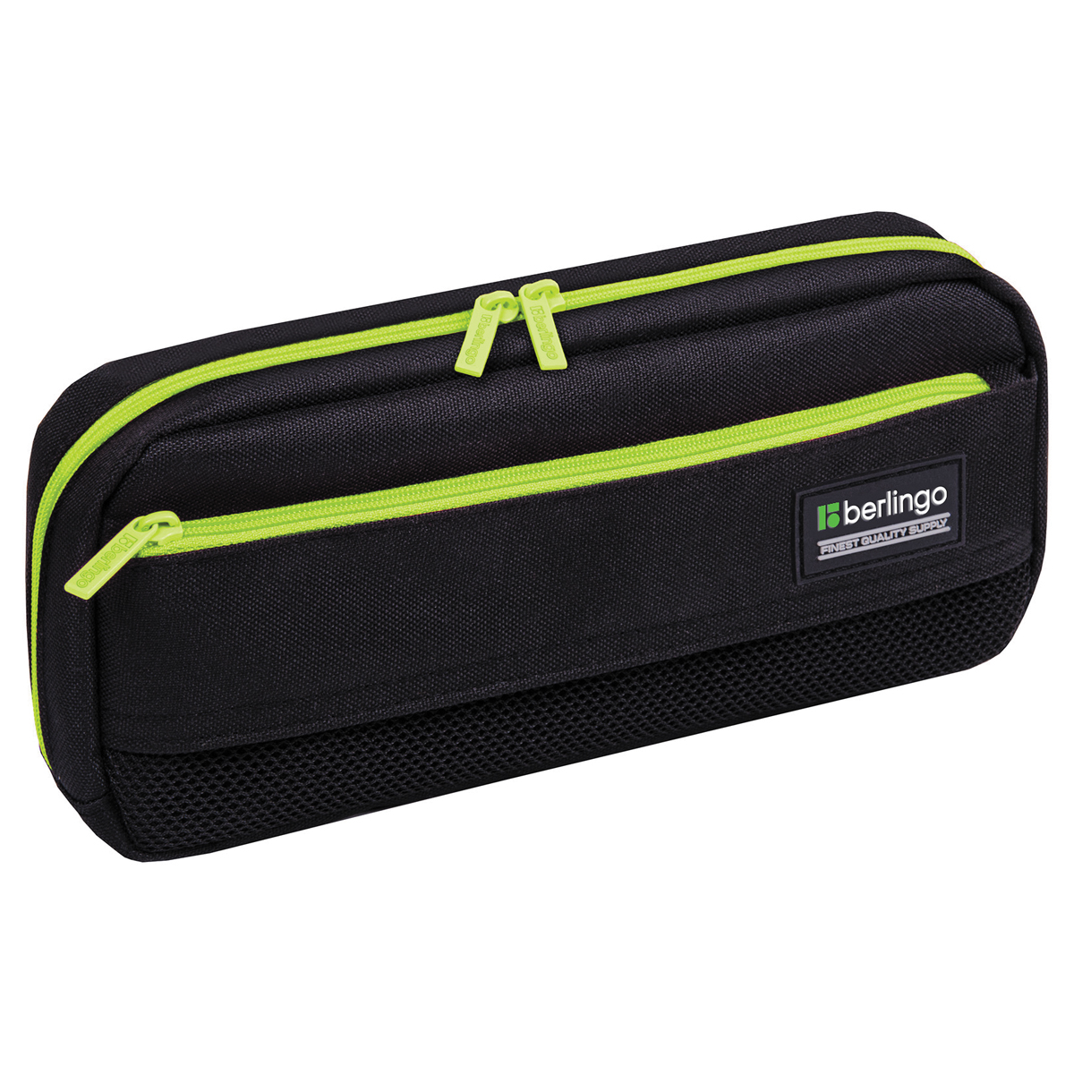 Пенал мягкий 1 отделение, 1 карман, 215*95*44 Berlingo "Black and yellow", полиэстер, внутр. органайзер