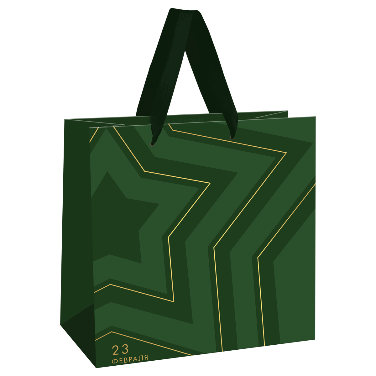 Пакет подарочный 20*20*10см MESHU "Military", фольга,  матовая ламинация