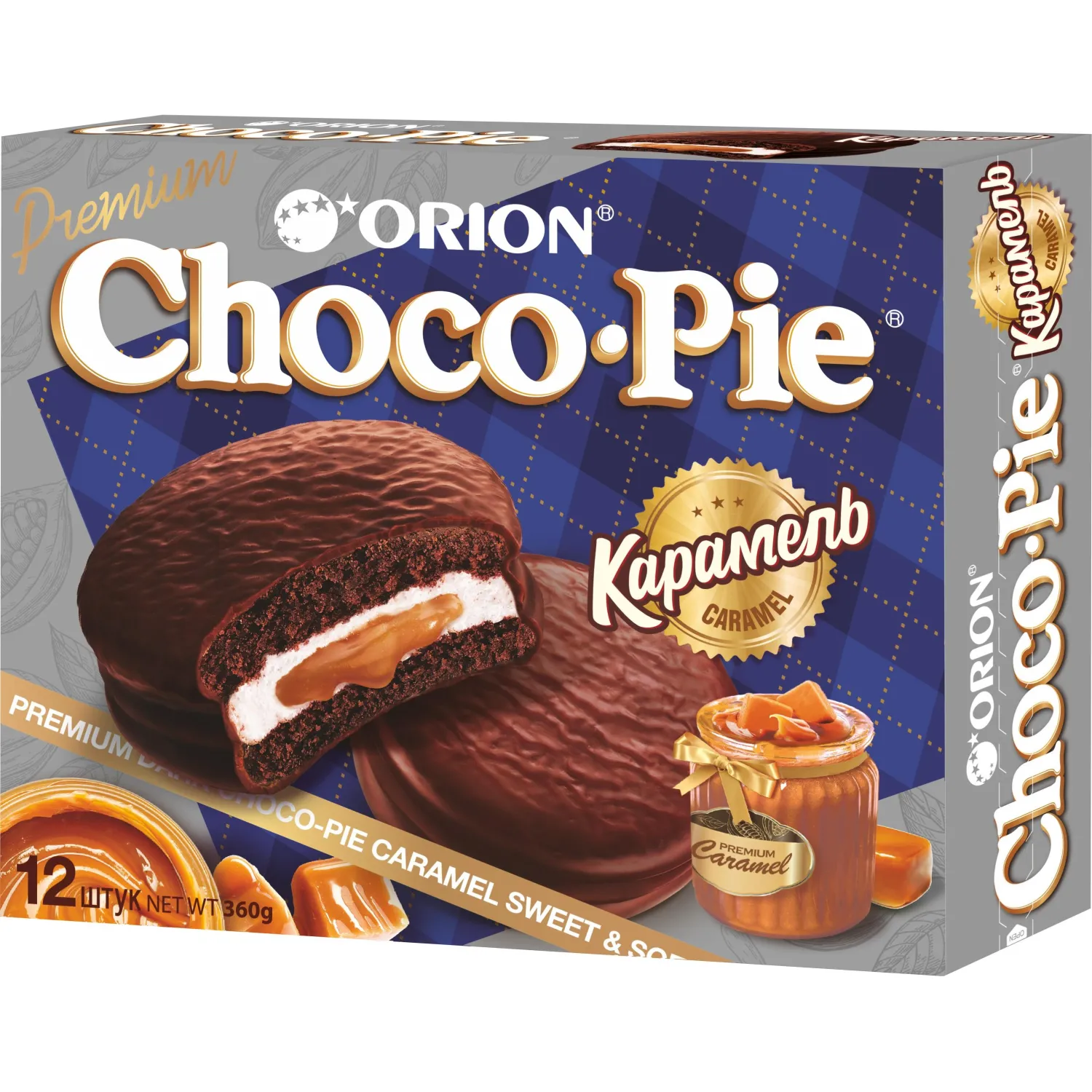 Пирожное Сhoco Pie Dark Caramel в глазури, 360г