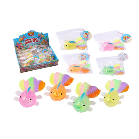 Игрушка-антистресс "РЫБКА", 11 см, ассорти 4 цвета, дисплей, JOLLY JOT (ДЖОЛЛИ ДЖОТ), 665813