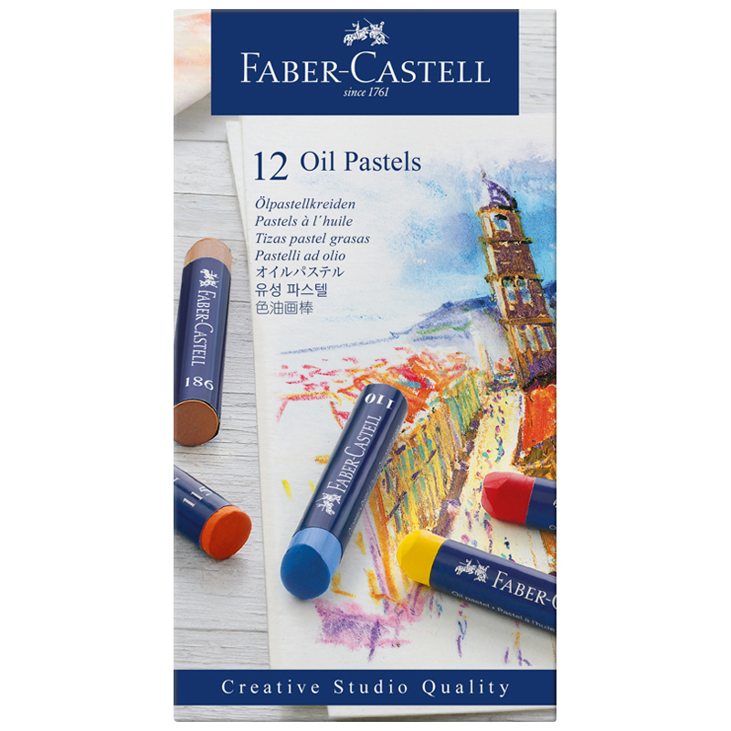 УЦЕНКА - Пастель масляная Faber-Castell "Oil Pastels", 12 цветов, картон. упаковка