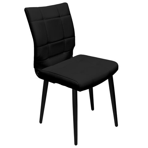 Стул BRABIX Novita CF-060, экокожа черная, каркас металлический усиленный черный, 532781