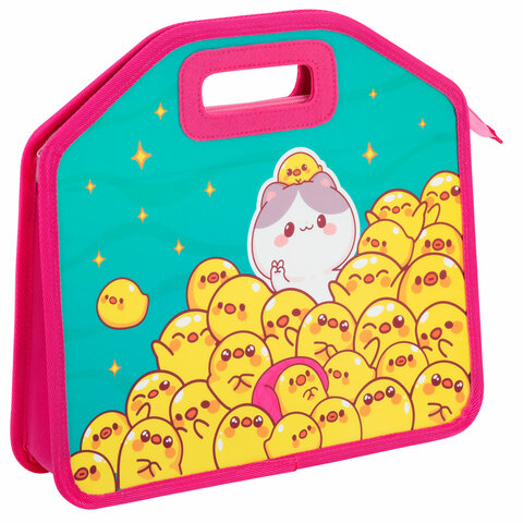 Папка-сумка ЮНЛАНДИЯ, 1 отделение, фетровые ручки, 34х30х11 см, "Duck tales", 273380