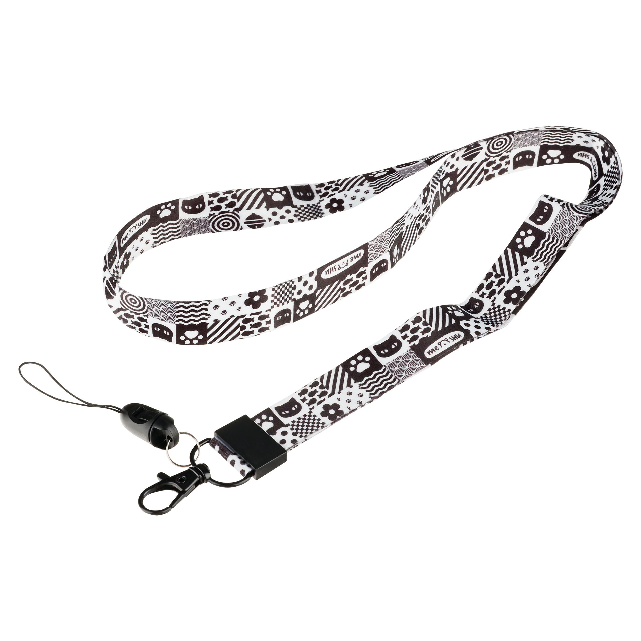 Лента для бейджей MESHU "Puzzle", 45см, петелька, карабин, опп пакет с европодвесом