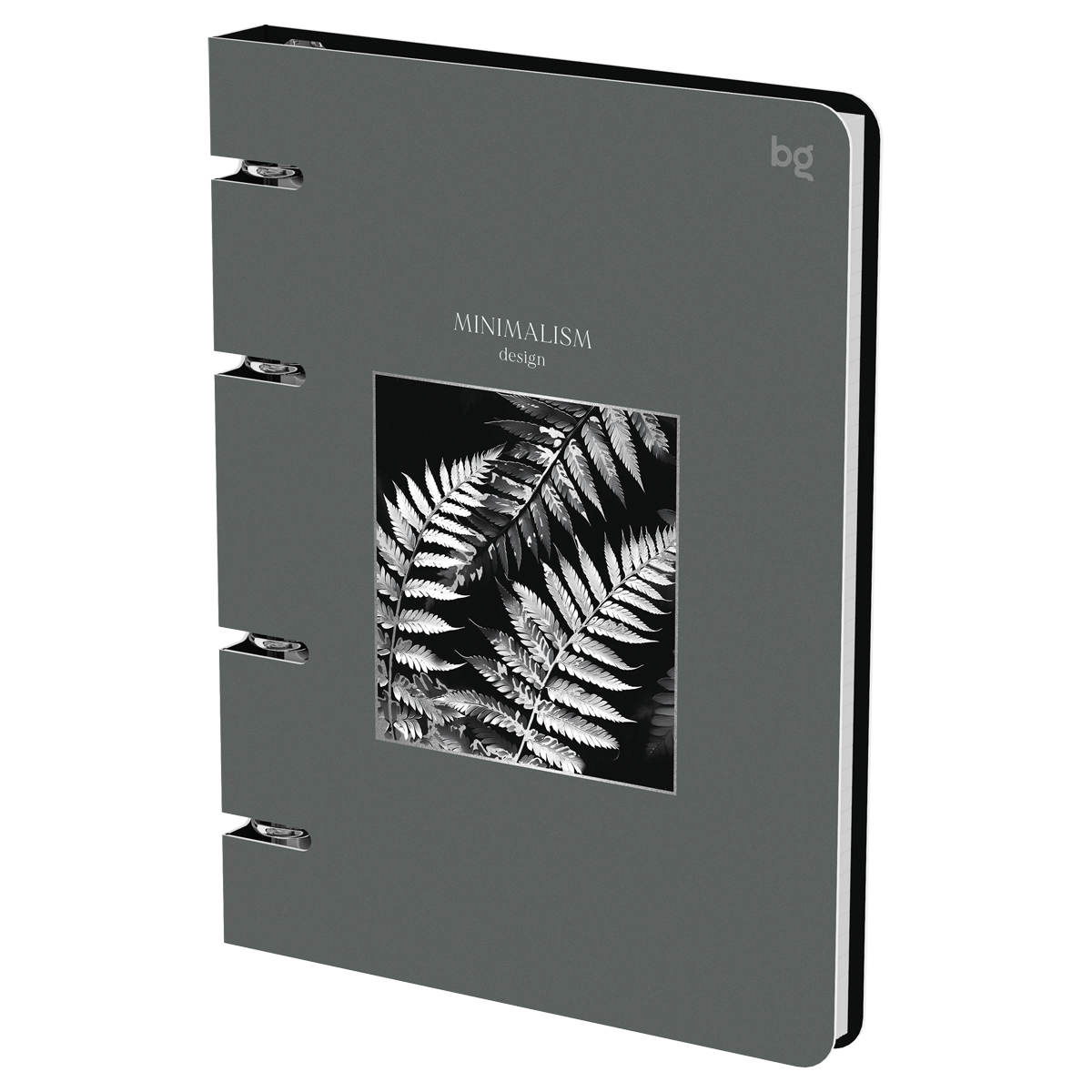 Тетрадь на кольцах А5, 120л., BG "Minimalism plants", картон, матовая ламинация, тиснение фольгой