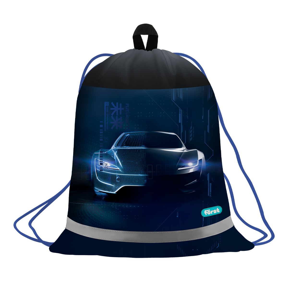 Мешок для обуви 1 отделение Först "Extra Power", 360*460мм, вентиляционная сеточка, светоотражающая полоса