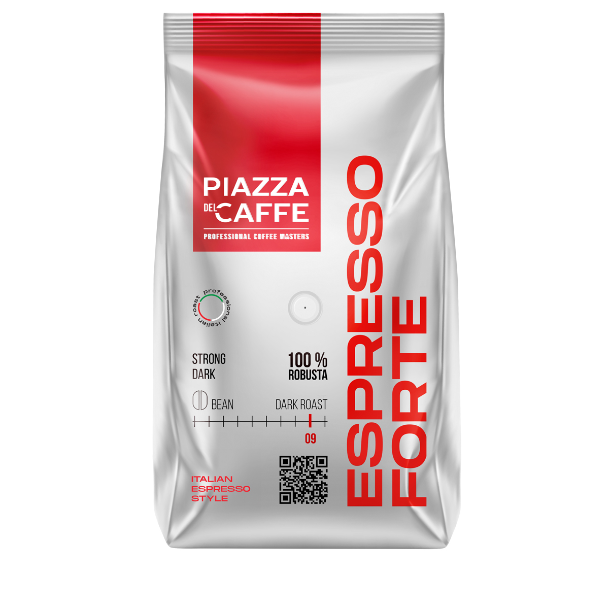 Кофе в зернах Piazza del caffe "Espresso Forte", вакуумный пакет, 900г.